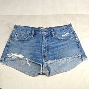 Citizens Of Humanity Blue Denim Distressed Danielle Cut-off Shorts 29W